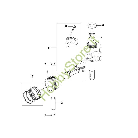 Picture of C - Pistone/albero motore FJ180V-AM93